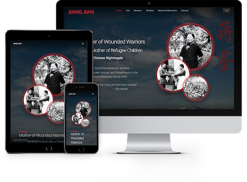 Jiang Jian English Website Homepage Mockups